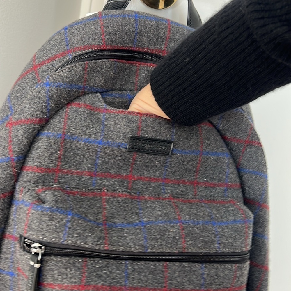 NWT Baekgaard tweed and leather backpack - Picture 3 of 10